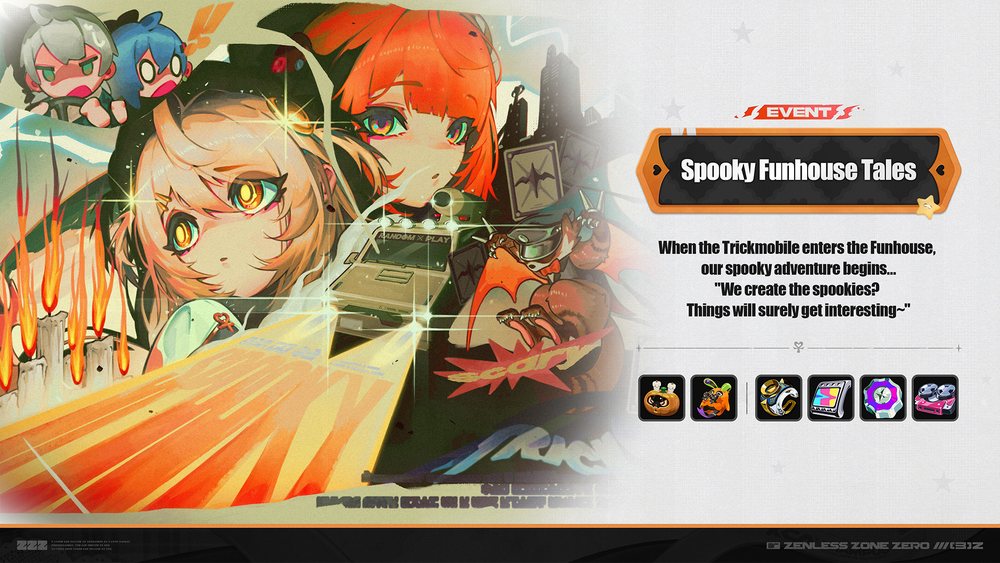 Zenless Zone Zero Spooky Funhouse Tales event art